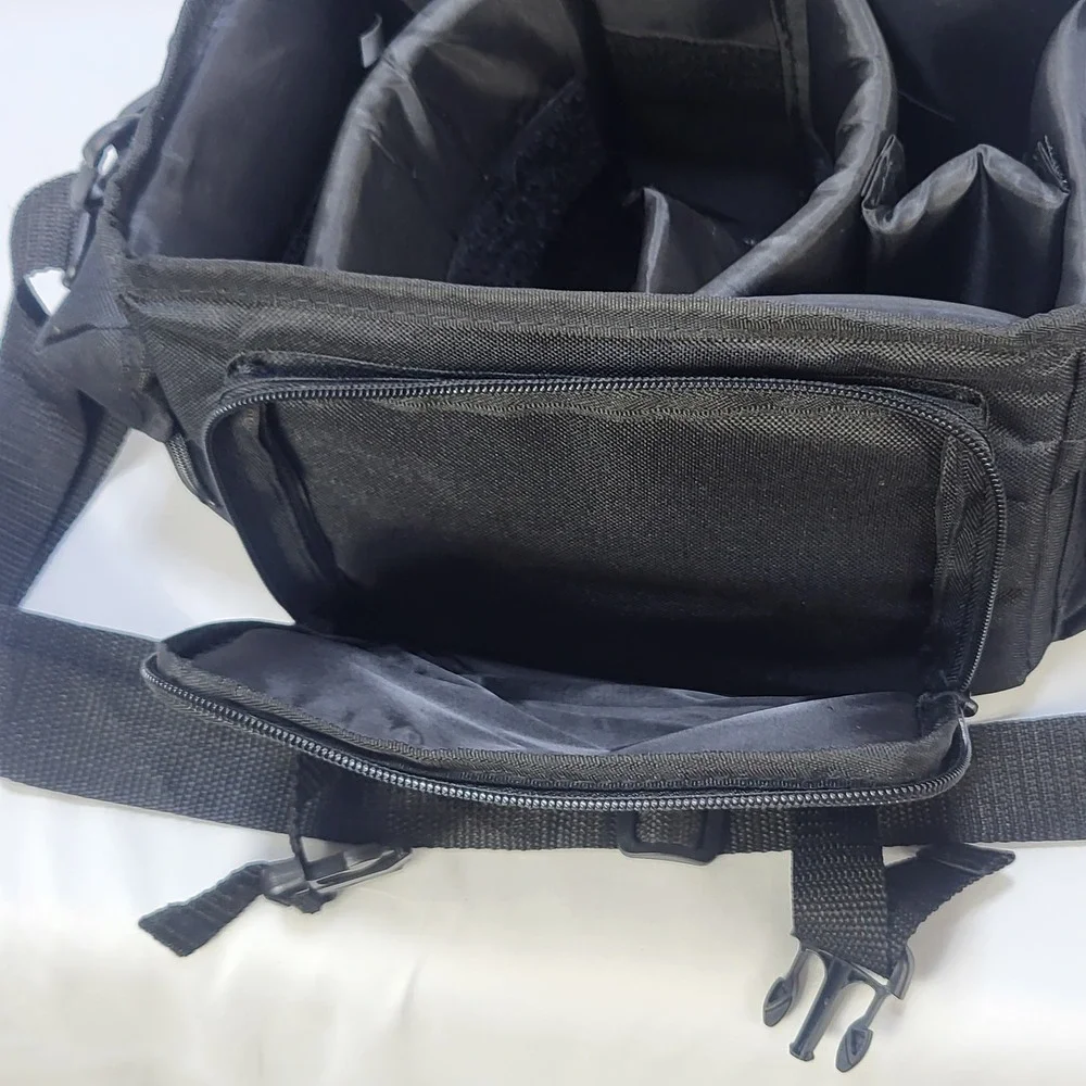 Vivitar Camera Shoulder Bag Black Padded Gear Case with Adjustable Dividers